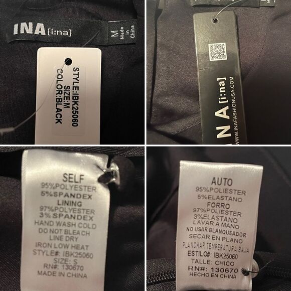 INA I'm Back Baby Black Sparkly Rhinestone Crop Top Black M NEW - Picture 12 of 13